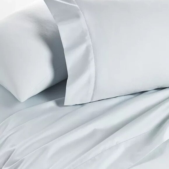 Charter Club Solid 550TC Full Sheet Set Cotton Vapor Blue Gray New $120 - Picture 3 of 3